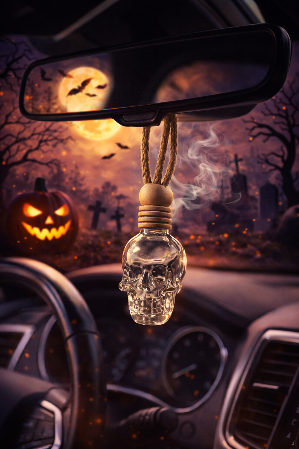 Glass SKULL Car Diffuser