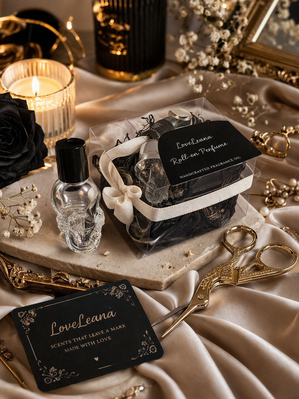 Roll on Skull Perfume Bottles