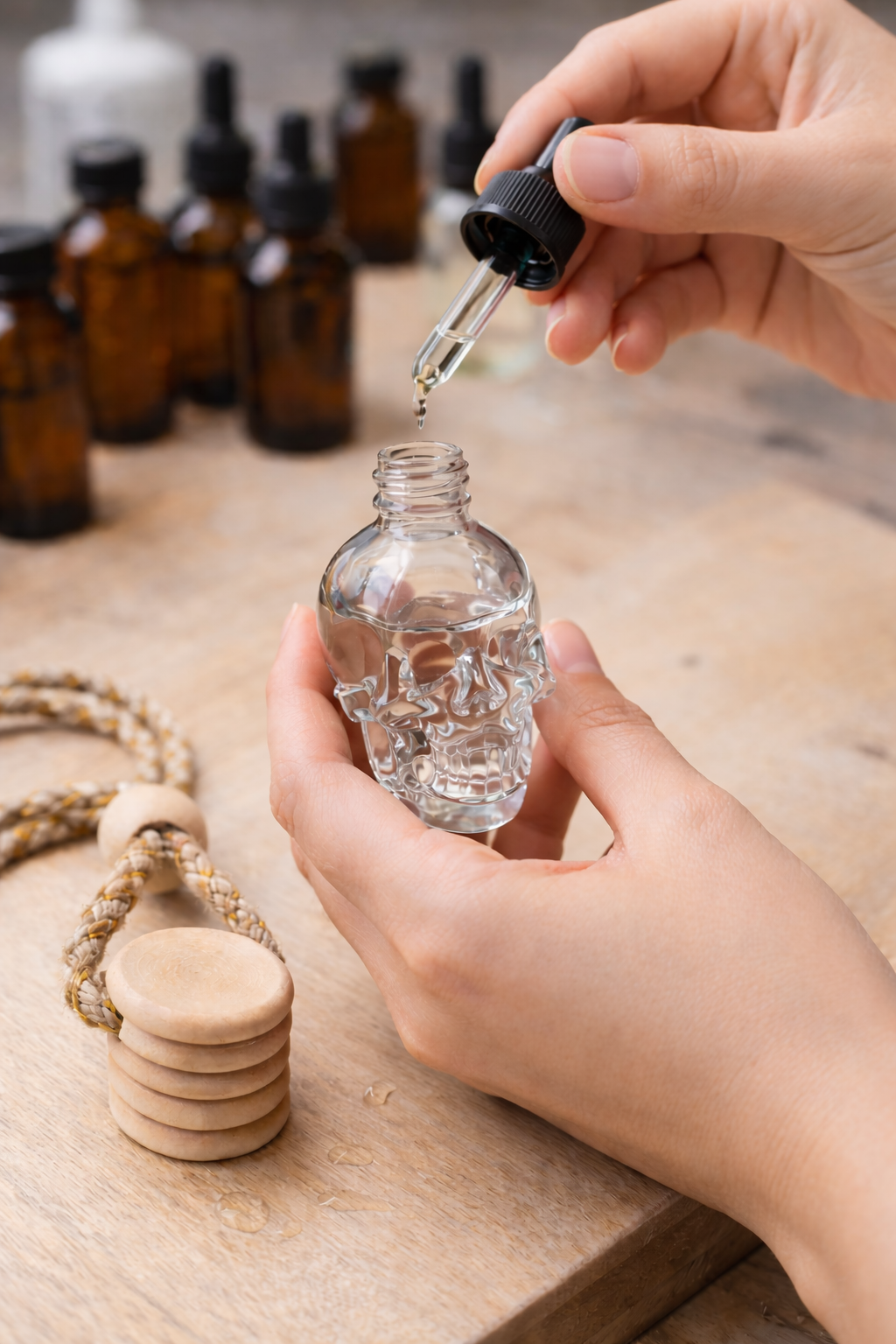 Glass SKULL Car Diffuser