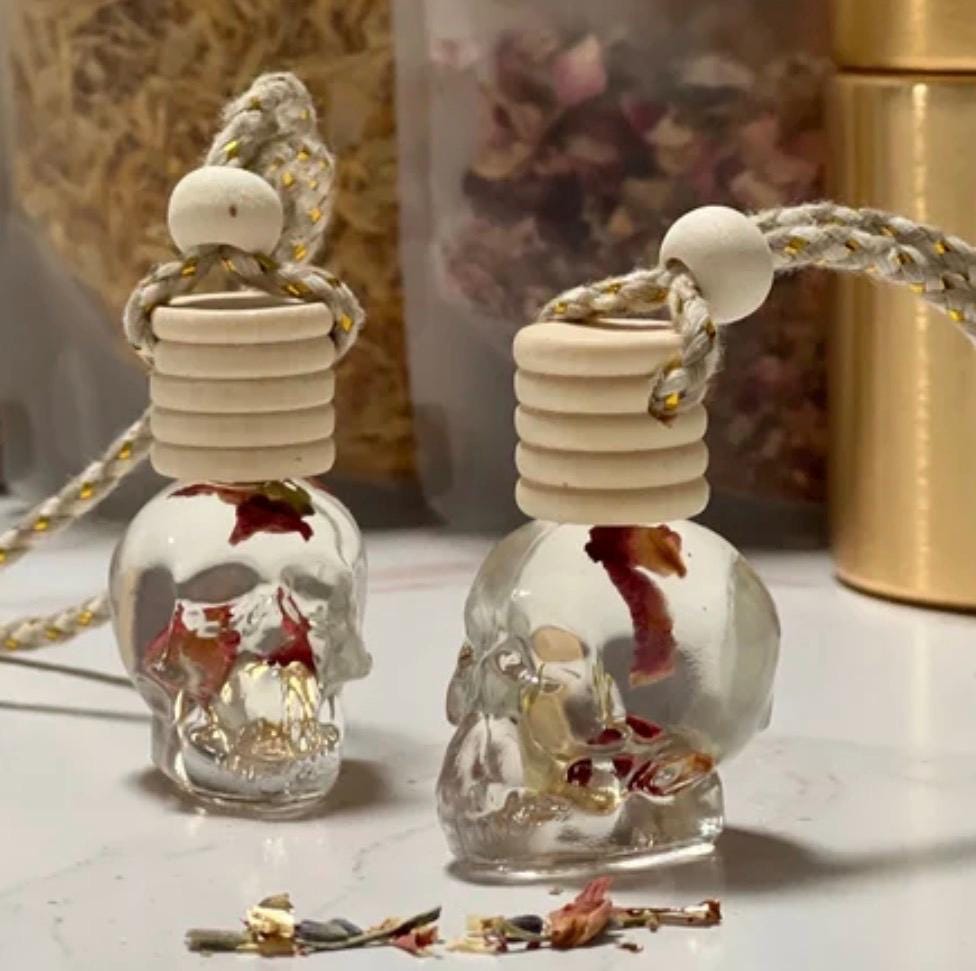 Glass SKULL Car Diffuser